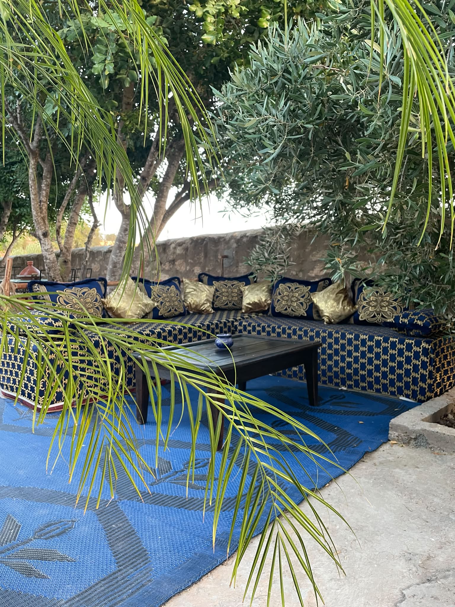 Patio ombragé et salon extérieur de Dar Christelle